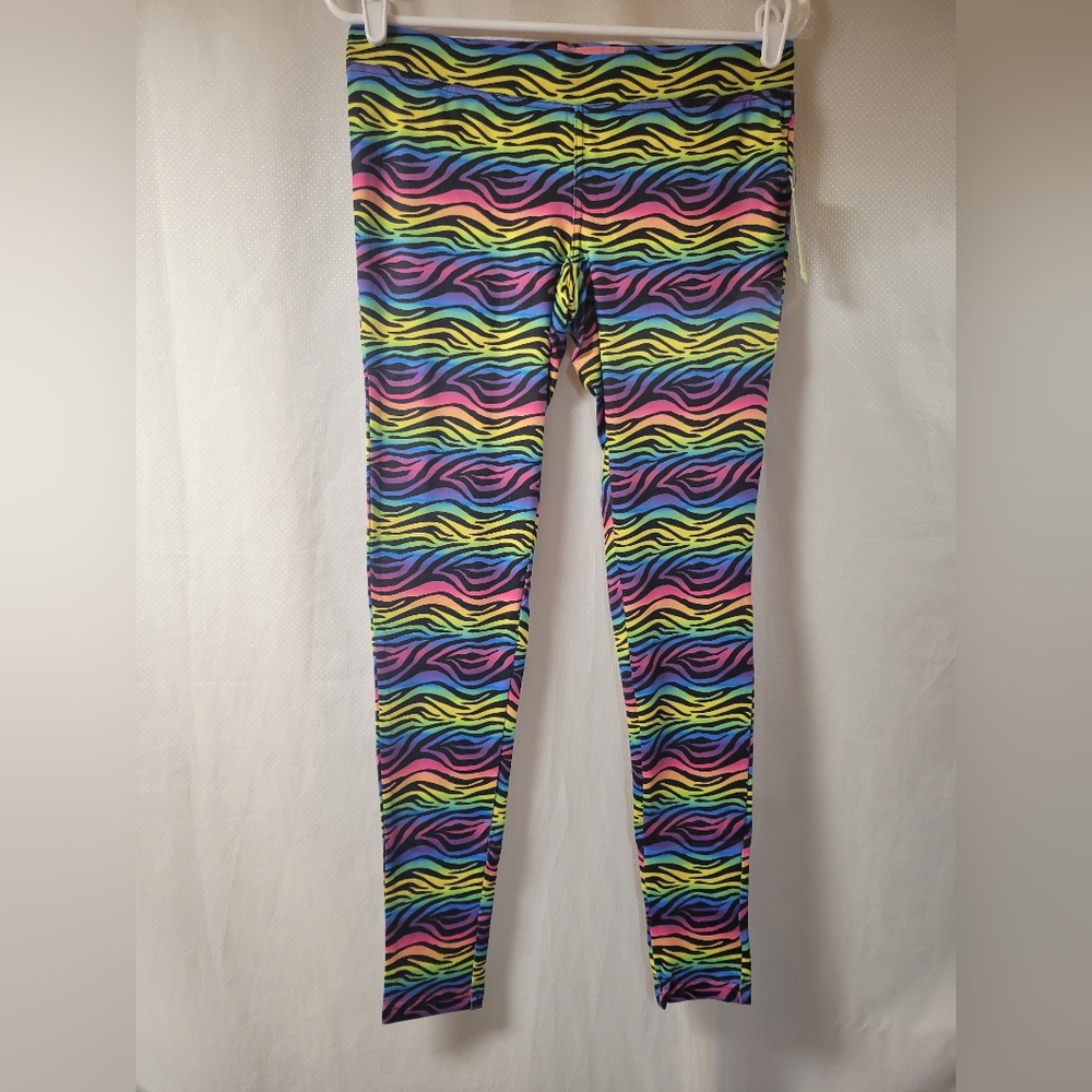 Tipsy Elves NWT Rainbow Zebra Leggings Size Small